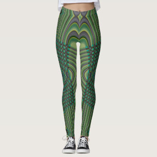 Emerald Pulse Pattern Leggings