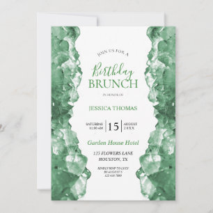Emerald Quartz Birthday Brunch Invitation
