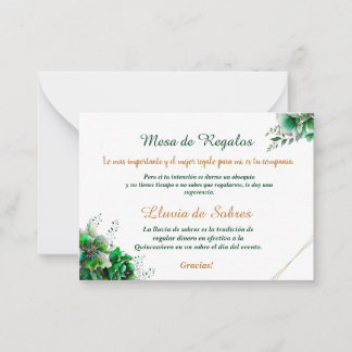 Emerald Quinceañera Lluvia de Sobres Card