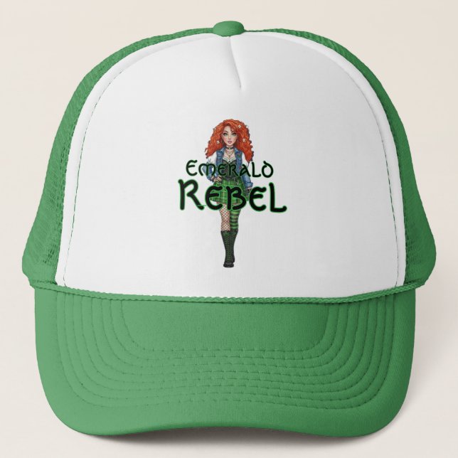 Emerald Rebel Trucker Hat (Front)