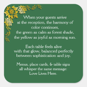 Emerald Reception Square Sticker