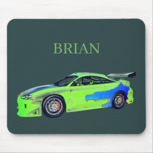 Emerald Roadrunner of the Verdant Horizon Mouse Mat