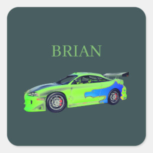 Emerald Roadrunner of the Verdant Horizon Square Sticker