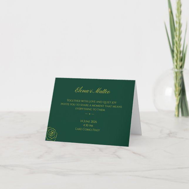 Emerald Romance Wedding Invitations (Front)