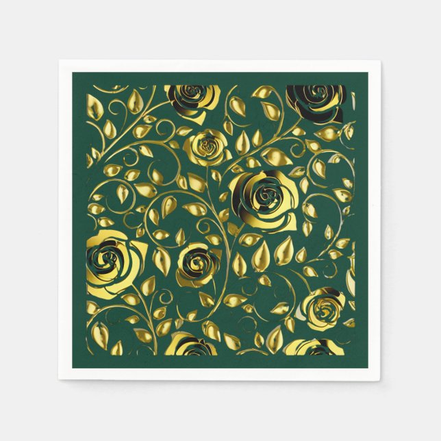 Emerald Romance wedding napkins (Front)