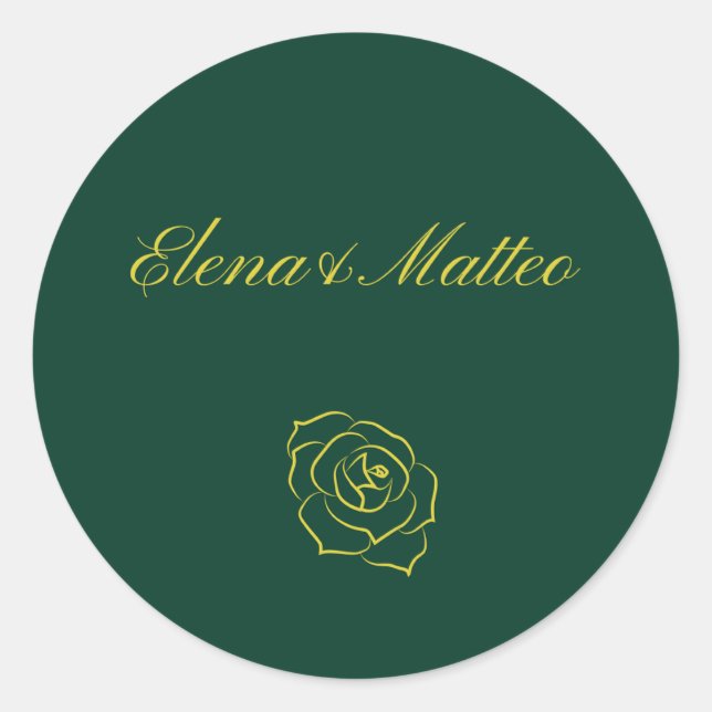 Emerald Romance wedding stickers  (Front)