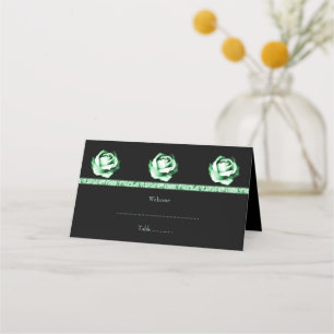 Emerald Rose Wedding Reception Place Card