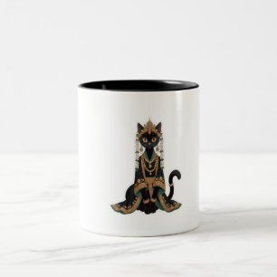 Emerald Royal Cat Empress Tote Bag Two-Tone Coffee Mug