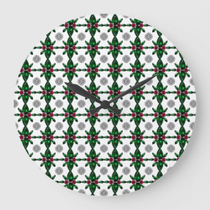 Emerald Ruby Diamond Gemstone Art Red Green Large Clock