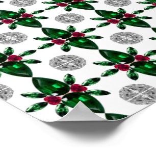 Emerald Ruby Diamond Gemstone Art Red Green Poster