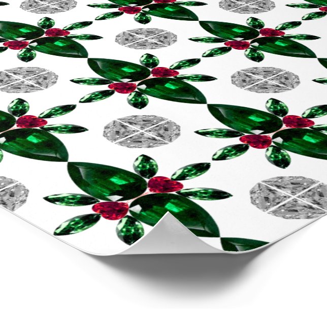 Emerald Ruby Diamond Gemstone Art Red Green Poster (Corner)