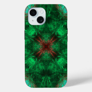 Emerald Sacred Geometry Fractal Art iPhone 15 Case