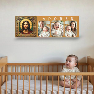 Emerald Sacred Icon - Jesus - ADORED Baby Photo  Canvas Print