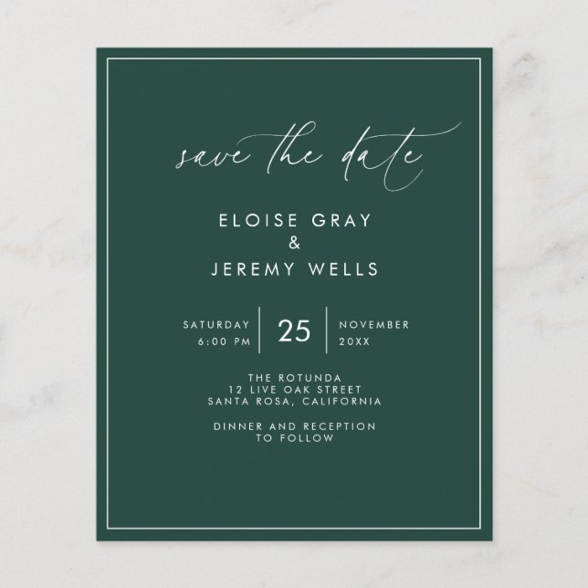 Emerald Save the Date Postcard (Front)