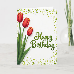 Emerald Script Birthday Card