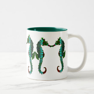 Emerald Sea Horses Ceramic Mug