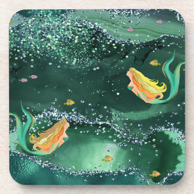 Emerald Sea Mermaid Coasters (Front)