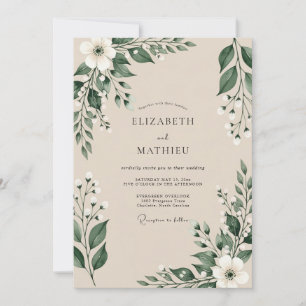 Emerald Serene Woodland Wedding Invitation