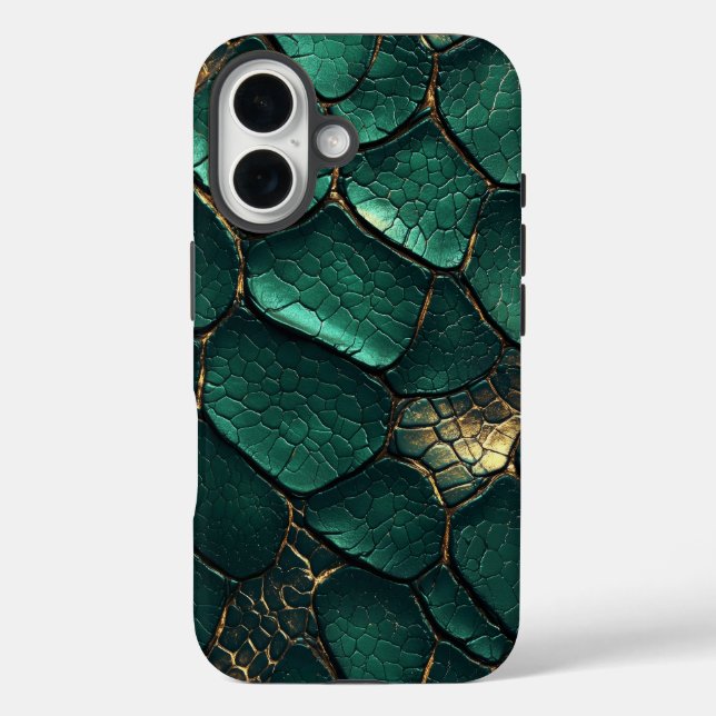Emerald Serpent Snakeskin Phone Case (Back)