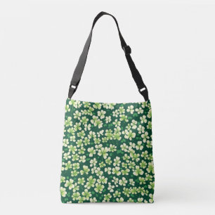 Emerald Shamrock Tapestry: Dark Green Delight Crossbody Bag
