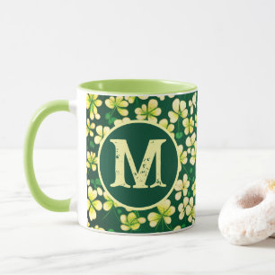 Emerald Shamrock Tapestry: Dark Green Delight Mug