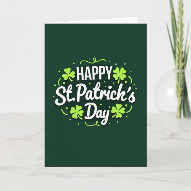 Emerald Shamrocks Texture Card (Front)