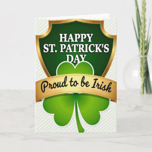 Emerald Shield Happy St Patricks Card