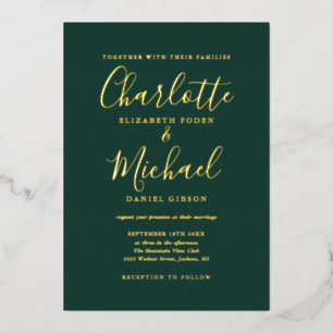 Emerald Signature Script Calligraphy Wedding Gold