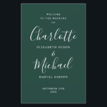 Emerald Signature Script Wedding Program<br><div class="desc">Emerald green signature script wedding program featuring chic modern typography,  this stylish wedding program can be personalised with your special wedding day information. Designed by Thisisnotme©</div>