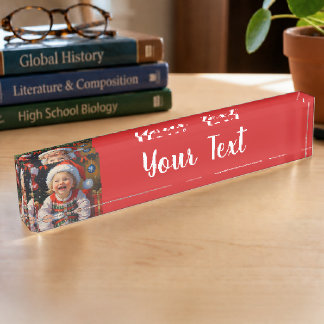 Emerald Simple Cute Santa Girl Nameplate