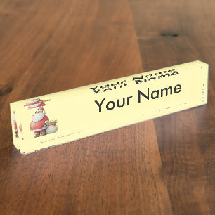 Emerald Smiple Cute Santa Nameplate