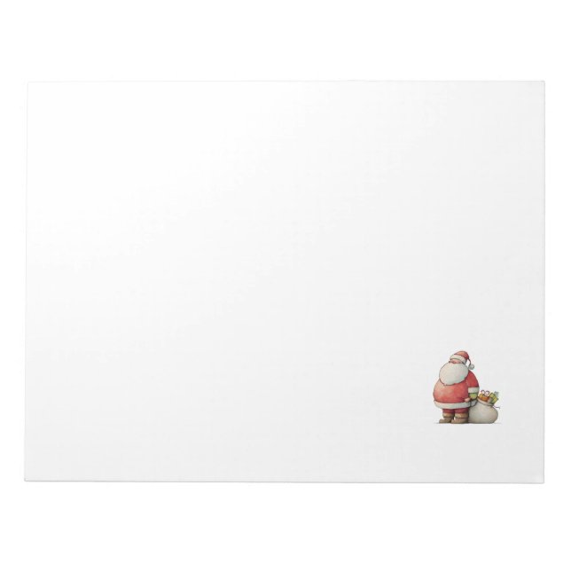 Emerald Smiple Cute Santa  Notepad (Front)