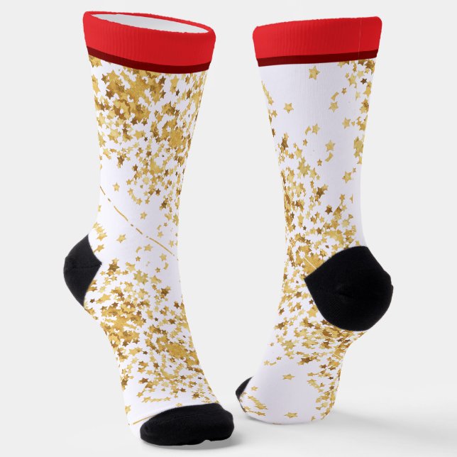 Emerald Smiple Cute Santa  Socks (Angled)