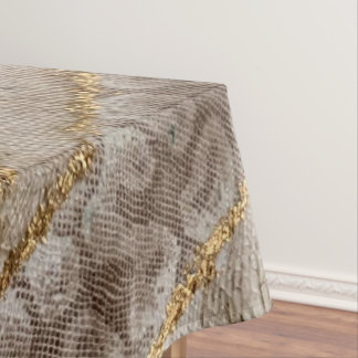 Emerald Snake Skin Tablecloth Gold Event Decor 