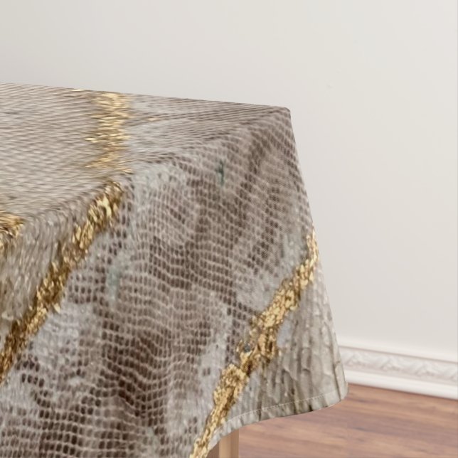 Emerald Snake Skin Tablecloth Gold Event Decor  (In Situ)