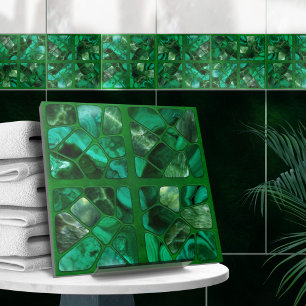 Emerald Spring - Cells collage N3 Tile