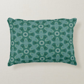 Emerald Starburst Kaleidoscope Decorative Cushion