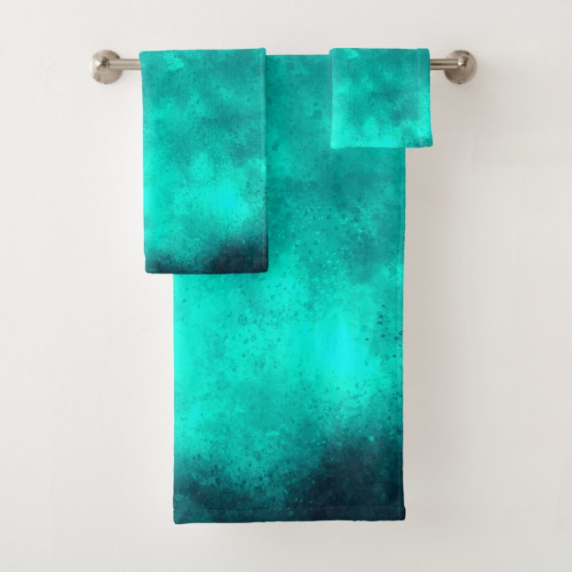 Emerald Storm Cloud Effect Bath Towel Set (Insitu)