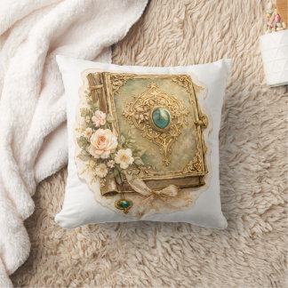 Emerald Storybook Fairytale Throw Pillow