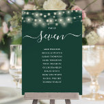 Emerald String Light Table Number Seating Chart<br><div class="desc">These elegant emerald green double-sided table number seating chart cards featuring pretty string lights are perfect for all celebrations. Designed by Thisisnotme©</div>
