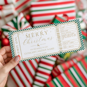 Emerald Stripe Concert Ticket Gift Voucher Card