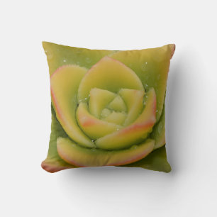 Emerald Succulent Throw Pillow   Botanical Decor