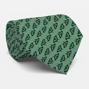 Emerald Swallowtail Butterfly Frenzy Tie (Green)