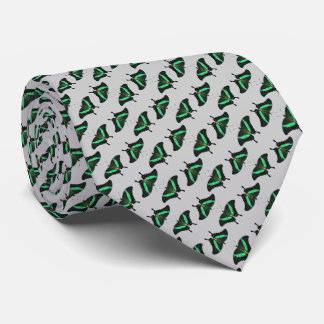 Emerald Swallowtail Butterfly Frenzy Tie (L Grey)