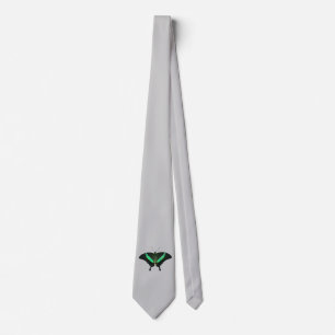 Emerald Swallowtail Butterfly Tie (Light Grey)
