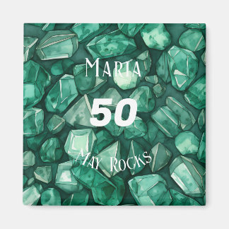 Emerald-Themed May Birthday Anniversary Custom Magnet