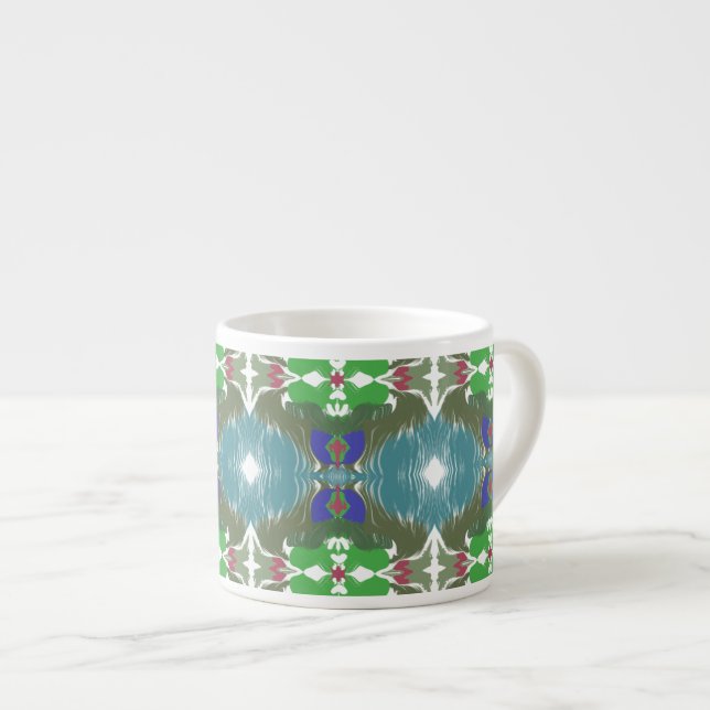 Emerald Tide Kaleidoscope Espresso Cup (Front Right)