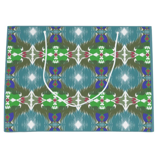 Emerald Tide Kaleidoscope Large Gift Bag (Front)