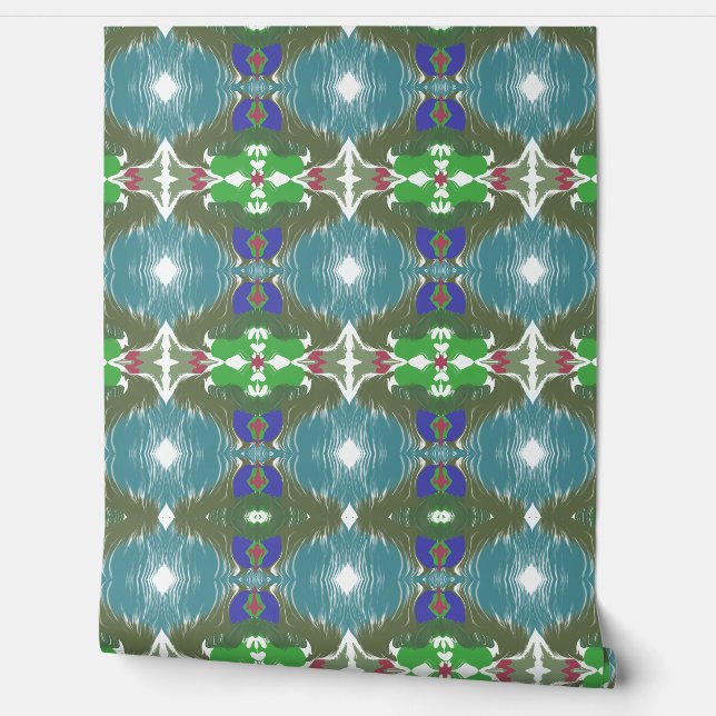 Emerald Tide Kaleidoscope Wallpaper (Unrolling)