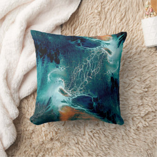 Emerald Tides in Motion Cushion